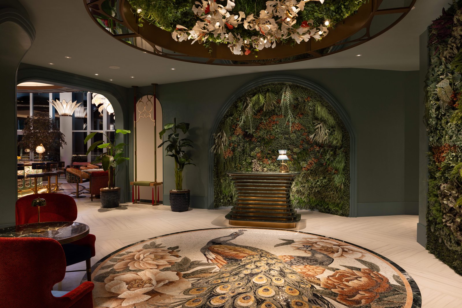 Pier Sixty-Six Garden Room restaurant peacock mosaic entrance