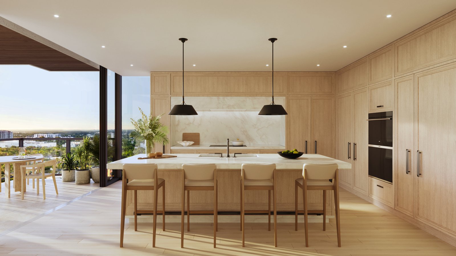 Luxury kitchen interior with Sub-Zero and Wolf appliances at The Ritz-Carlton Residences