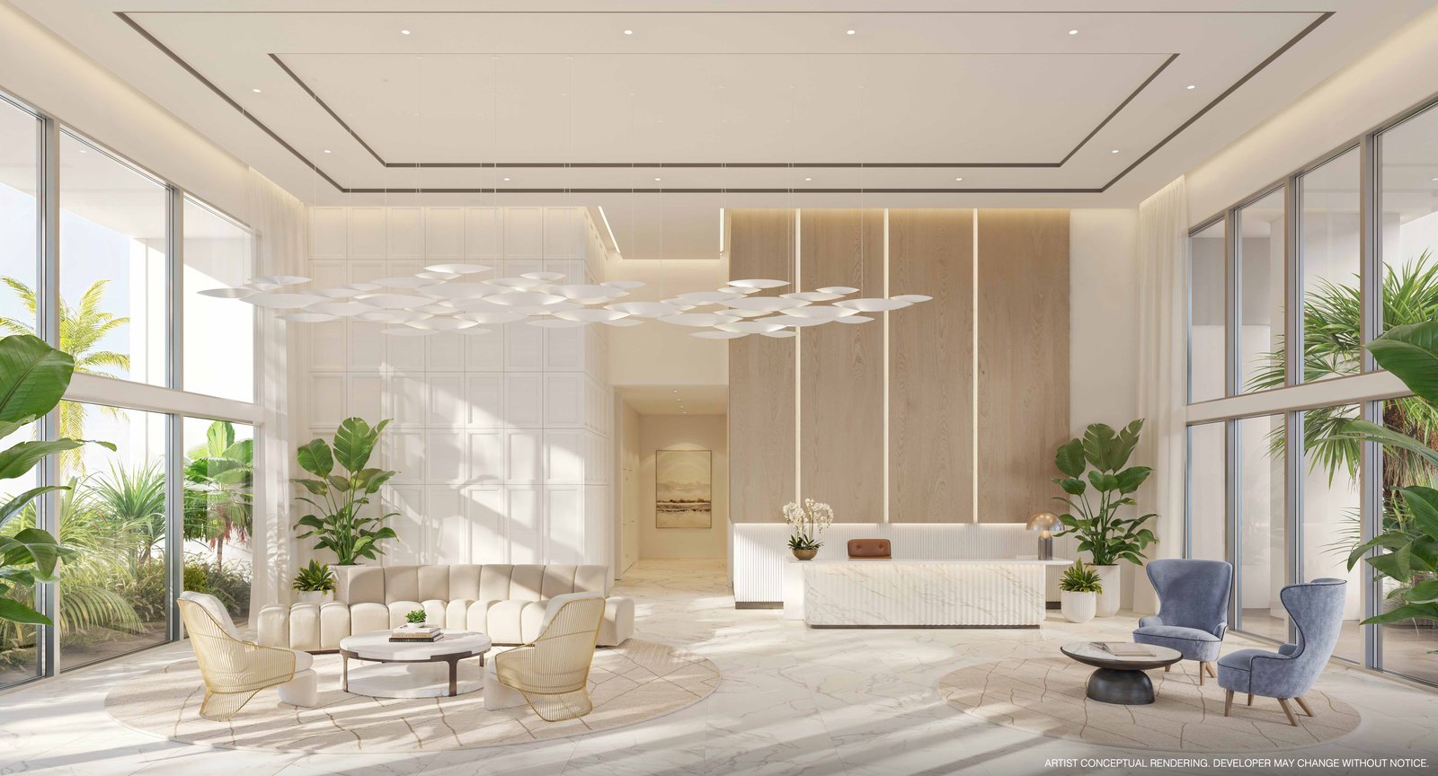 Sixth and Rio double-height lobby
